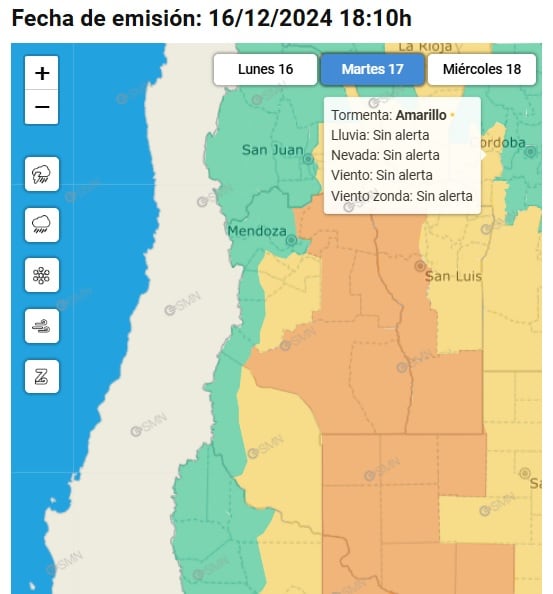 Alerta del SMN