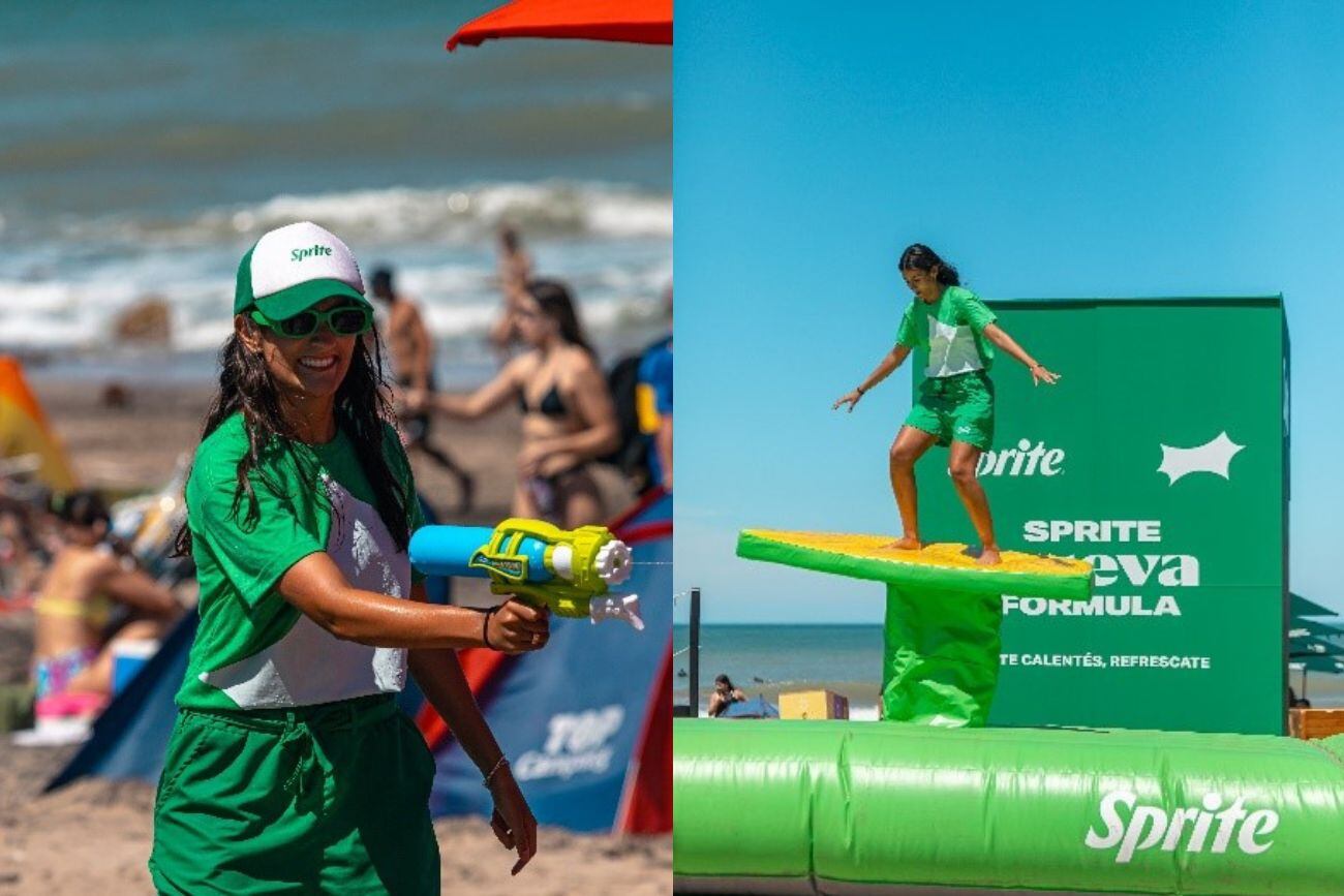 Quienes vacacionaron en Mar del Plata, Monte Hermoso, Corrientes y Córdoba tuvieron la posibilidad de disfrutar de actividades refrescantes en los paradores que Sprite inauguró en diferentes puntos vacacionales. Foto: Coca Cola Company