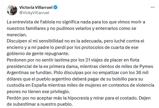 La vicepresidenta cargó contra Fabiola Yañez, tras la entrevista que dio la exprimera dama.