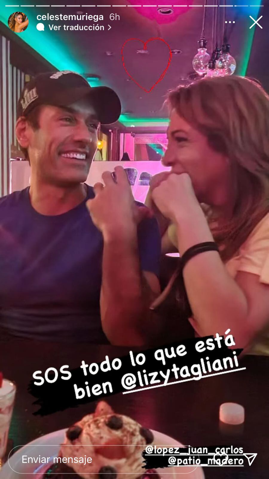 Lizy Tagliani muy cerca de un modelo y Celeste Muriega es cómplice.