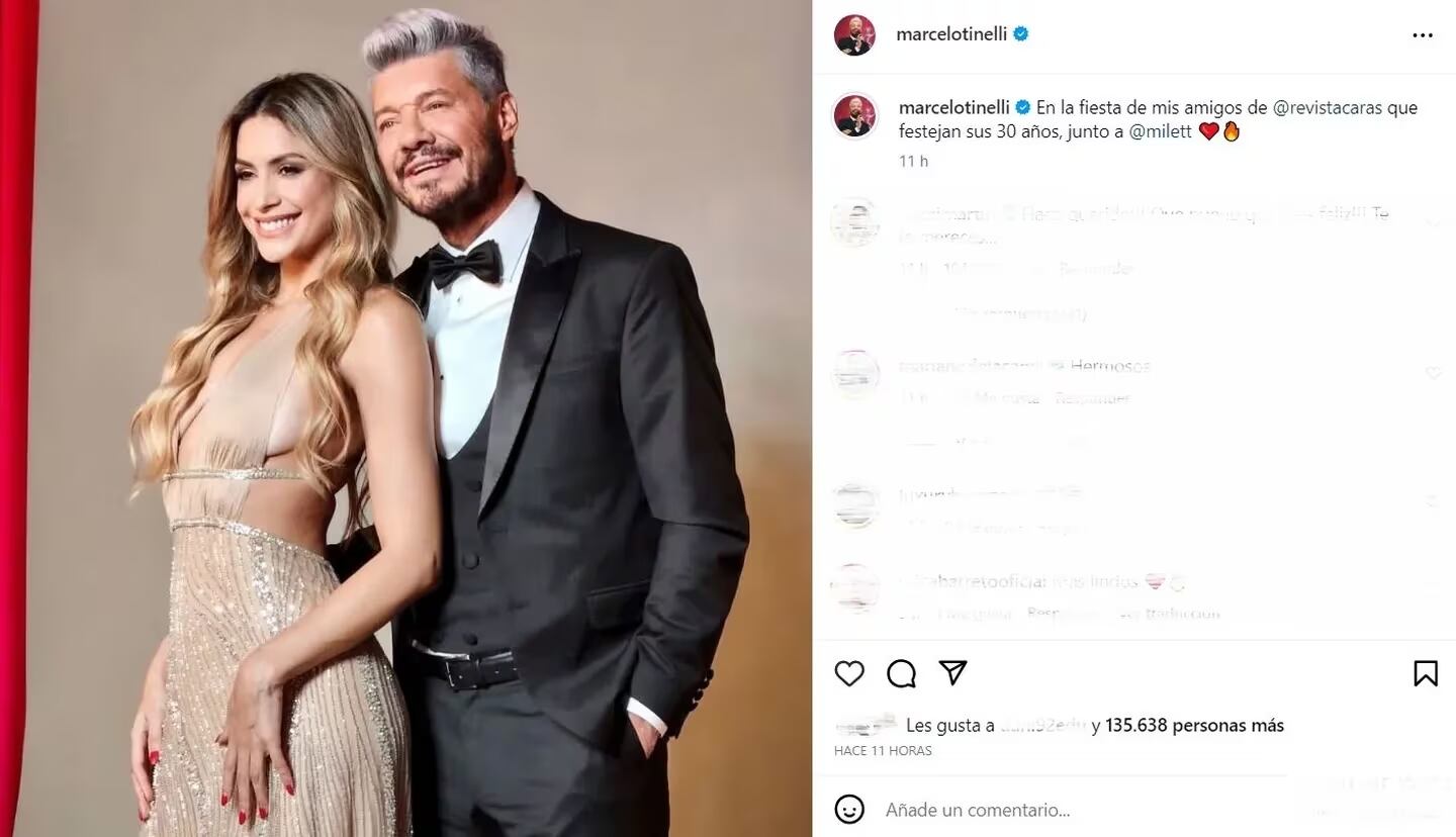 La foto de Tinelli y Milett