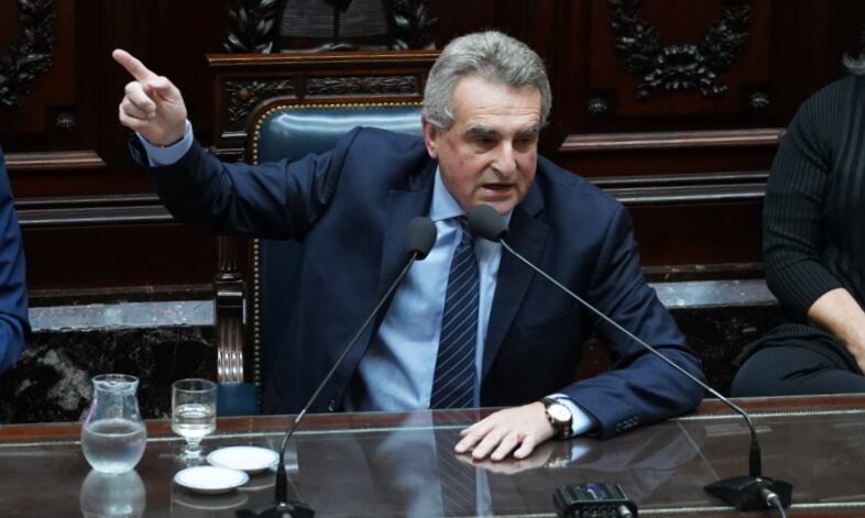 Agustín Rossi durante su informe de gestión ante el Congreso. Foto: Gentileza Clarín