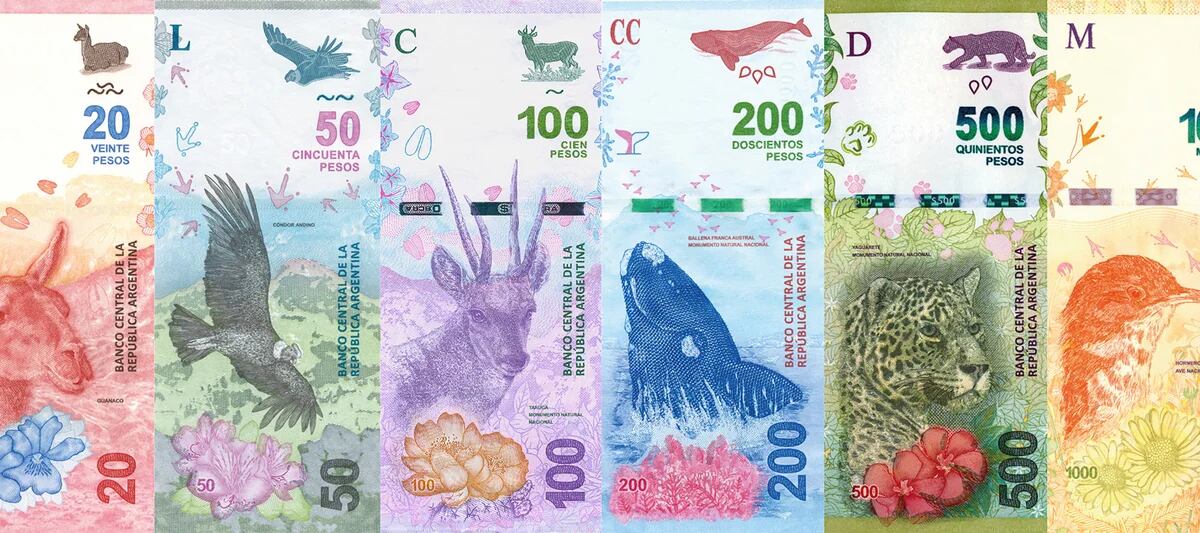 La serie de billetes de animales, lanzada durante el gobierno de Mauricio Macri.