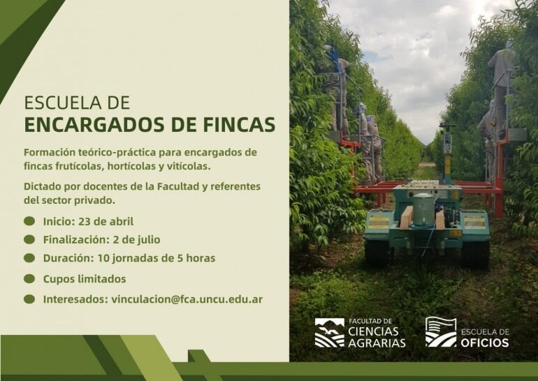 Escuela encargado de fincas.