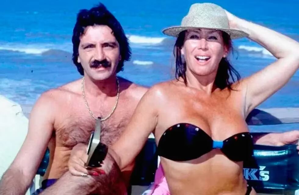 Luis Vadalá y Moria Casán en la década del 90, años en los que estuvieron casados. Foto: Gentileza