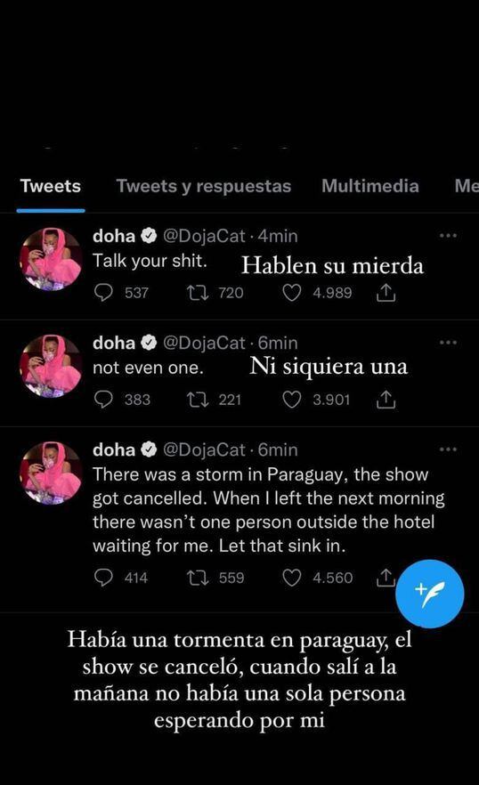 Los tweets de Doja Cat.