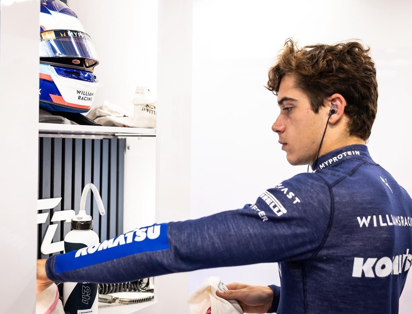 Franco Colapinto antes del Gran Premio de Singapur. Foto: X-