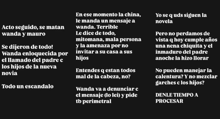 Yanina Latorre contó el fuerte mensaje que le habría enviado la China Suárez a Wanda Nara. Captura: Instagram