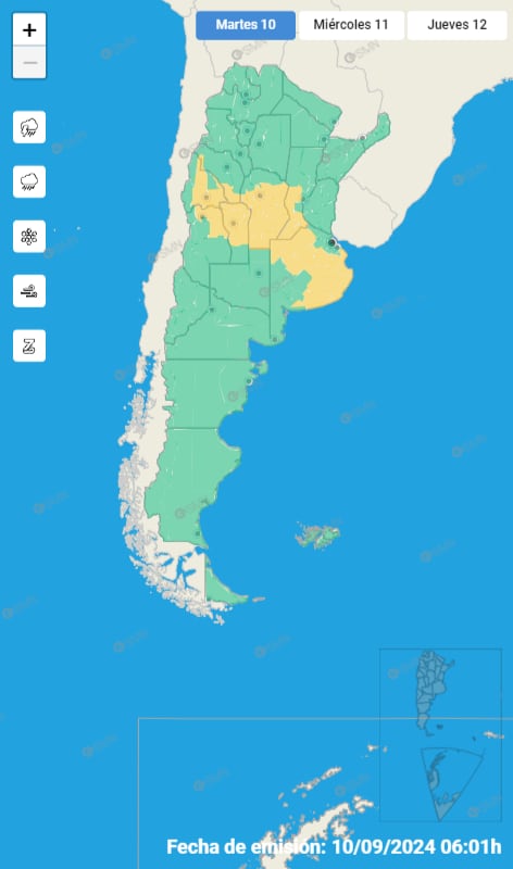 El SMN emitió alerta amarilla por vientos: Zonda para Mendoza.