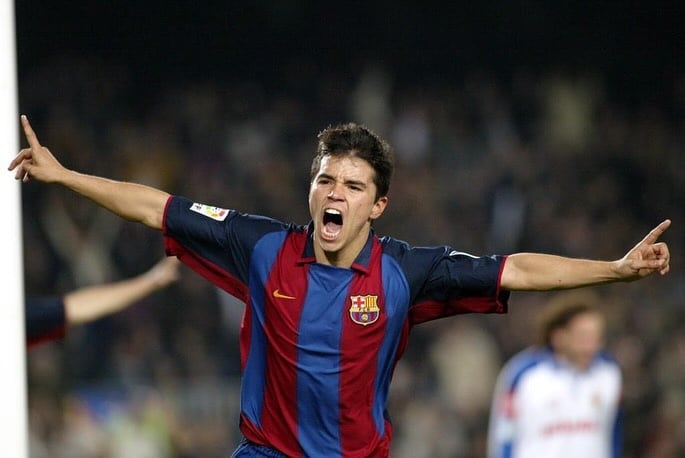 Javier Saviola cuando jugaba en Barcelona