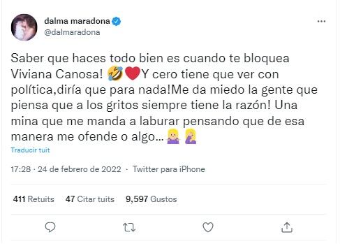 Dalma Maradona disparó sin filtros contra Viviana Canosa