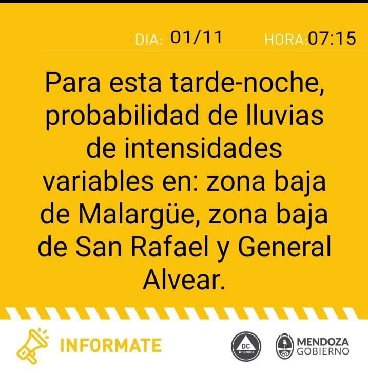 Defensa Civil emitió un alerta amarilla para la noche de este miércoles 1. Asimismo, las precipitaciones podrían extenderse hasta el jueves. Foto: Defensa Civil