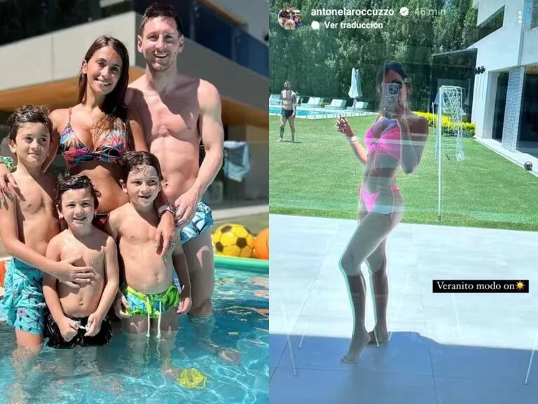 Así es la pileta del 10 y Antonela Roccuzzo en Rosario.