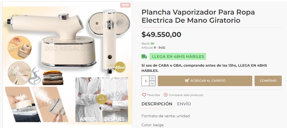 Plancha de vapor (DD2)