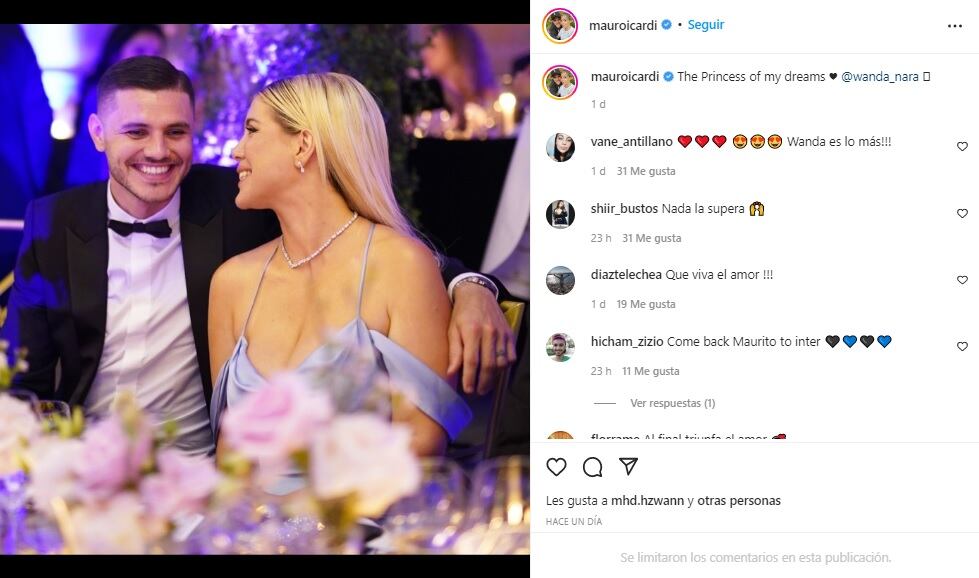 Mauro Icardi y Wanda Nara se dedican su amor en las redes