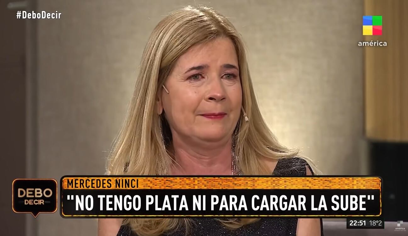 Mercedes Ninci se quebró al hablar de su situación económica y del país.