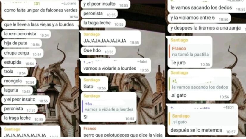 Alumnos afirmaron en un grupo de Whatsapp que iban a violar y mutilar a una compañera.