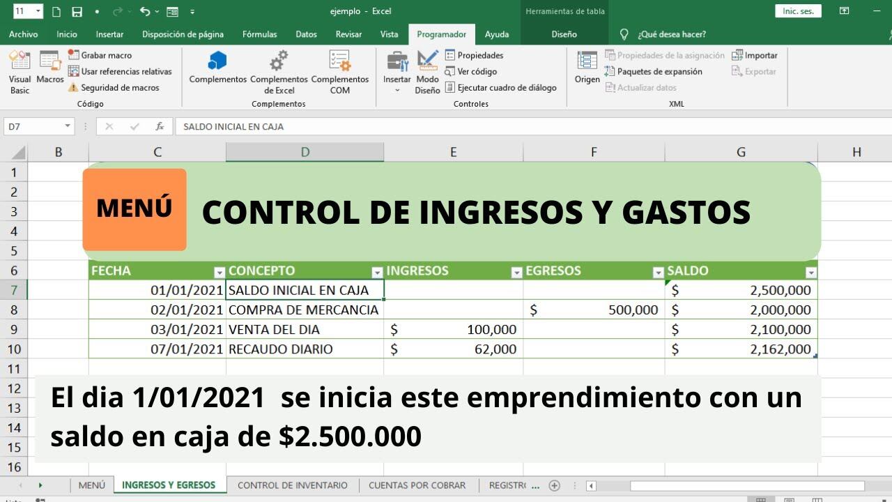 La manera más facil de llevar un control de ingresos y egresos.