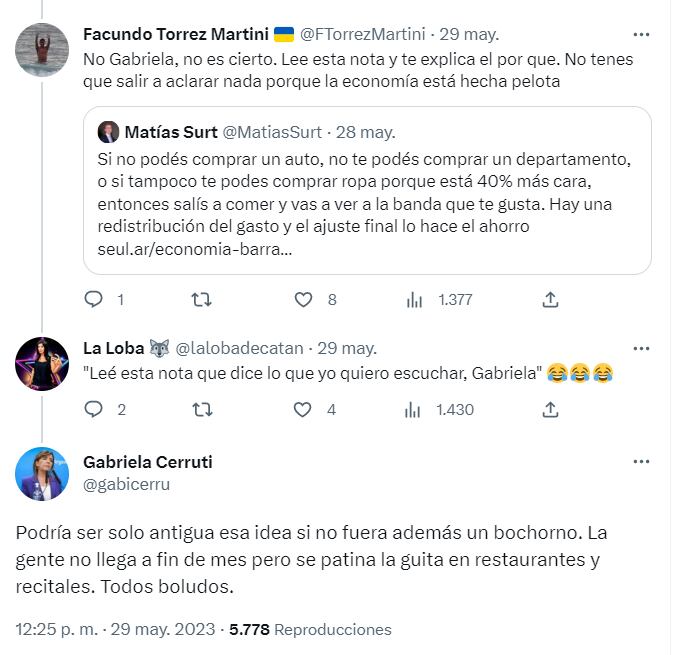 Cerruti insiste en que el país no está en crisis - Foto Twitter