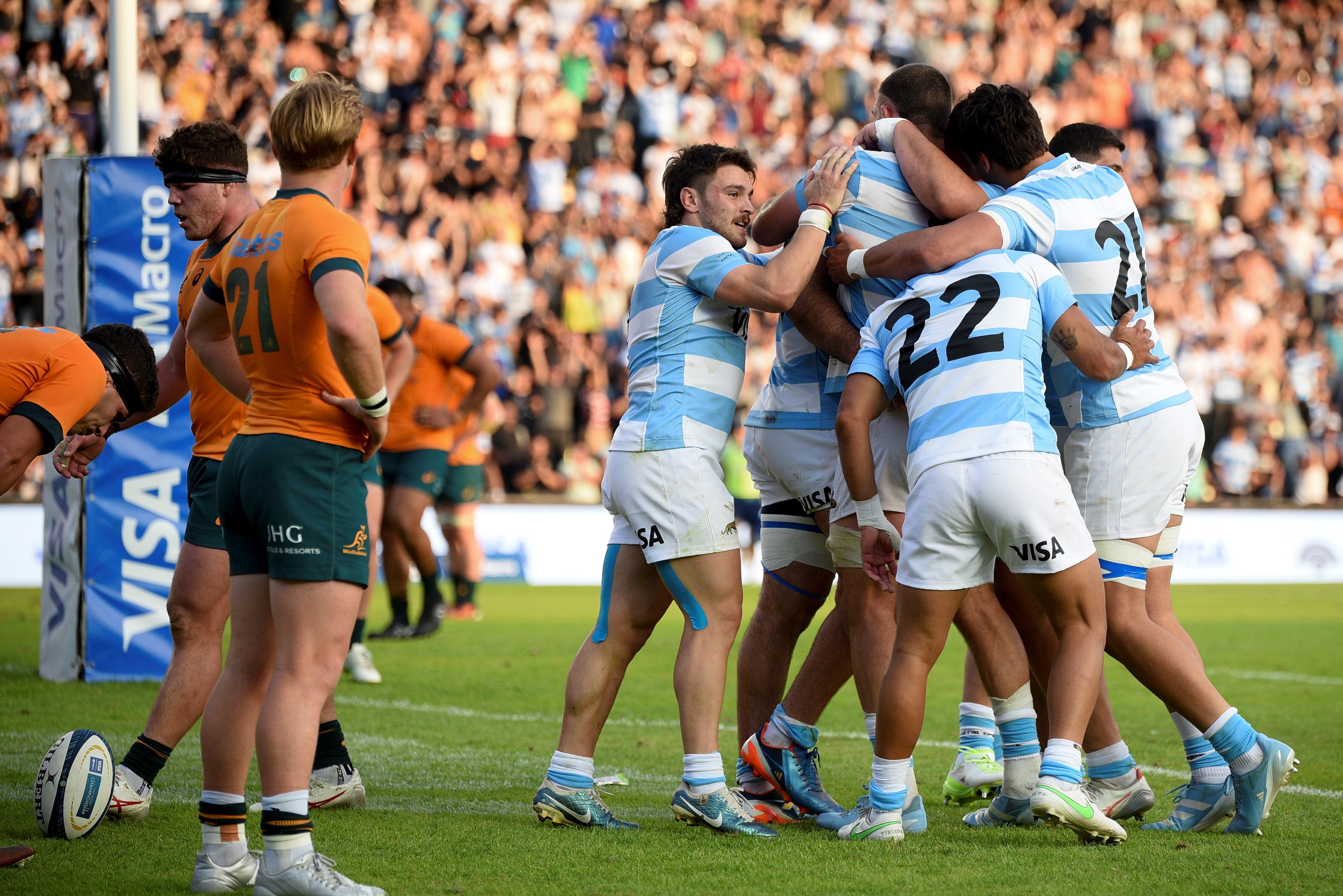 Goleada histórica de Los Pumas ante Australia, por la cuarta fecha del Rugby Championship, en el estadio de Colón de Santa Fe. / Gentileza. 