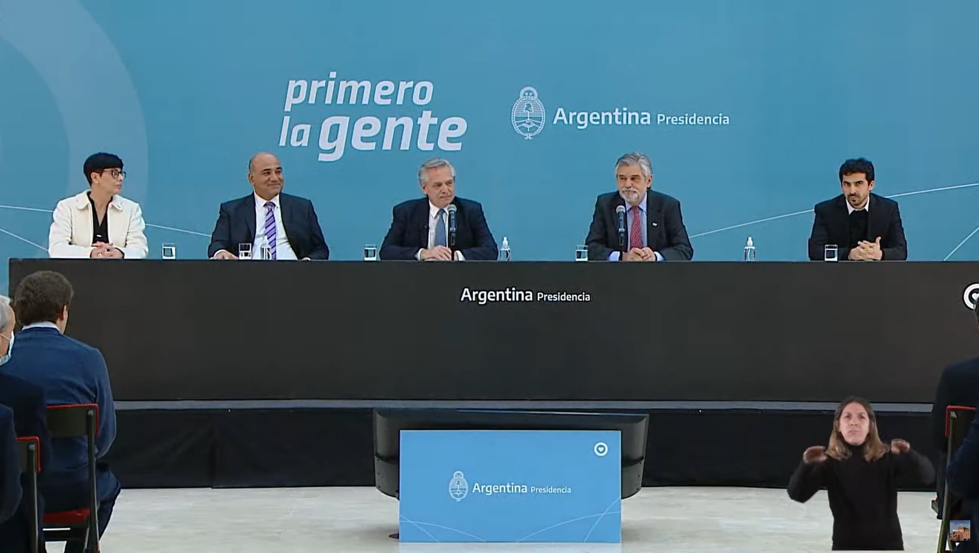 El presidente Alberto Fernández junto al ministro Daniel Filmus y gobernadores presentaron obras de infraestructura científica y tecnológica en el marco del Programa Construir Ciencia, en el Museo del Bicentenario de la Casa Rosada.