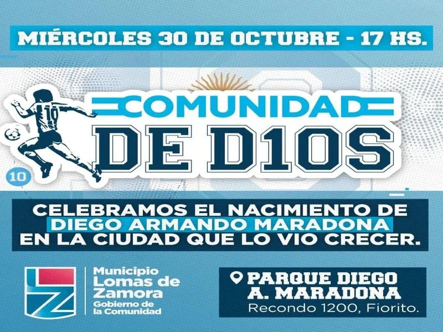 En el aniversario 64 del cumpleaños de Maradona se inaugurará un homenaje en Fiorito.