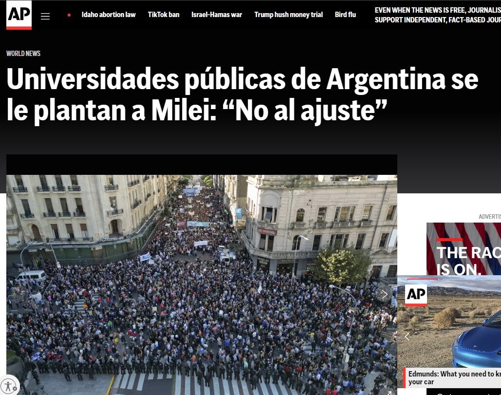 Medios internacionales reflejaron la marcha universitaria federal