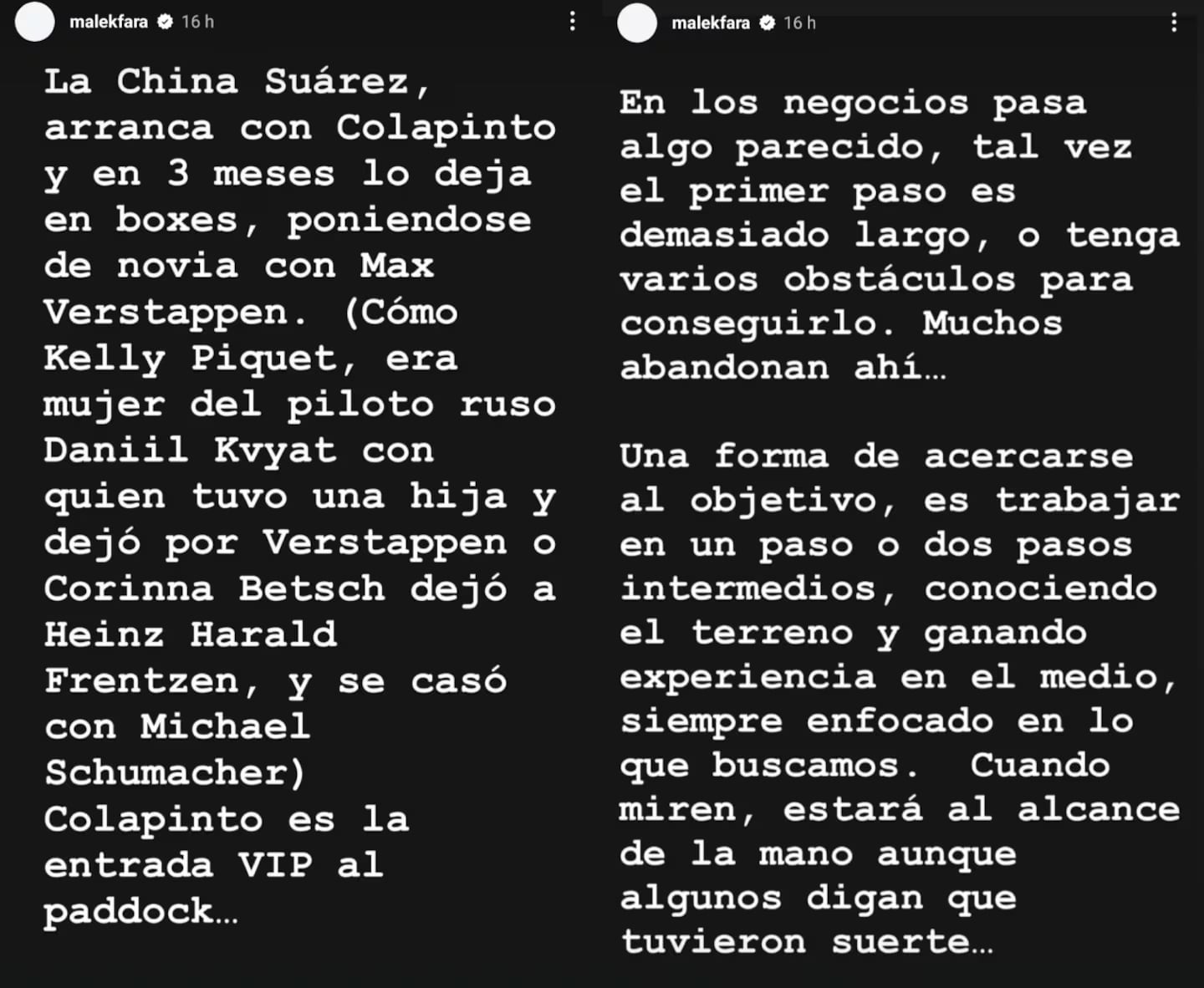 La teoría del empresario y piloto juninense Málek Fara en sus redes sociales