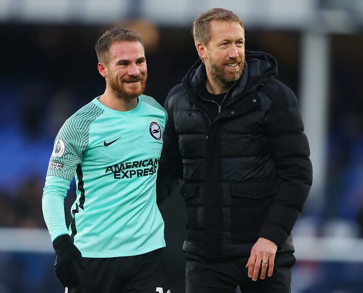 Graham Potter dirigió a Alexis Mac Allister en el Brighton