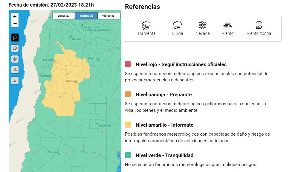 Alerta por tormentas - Foto SMN