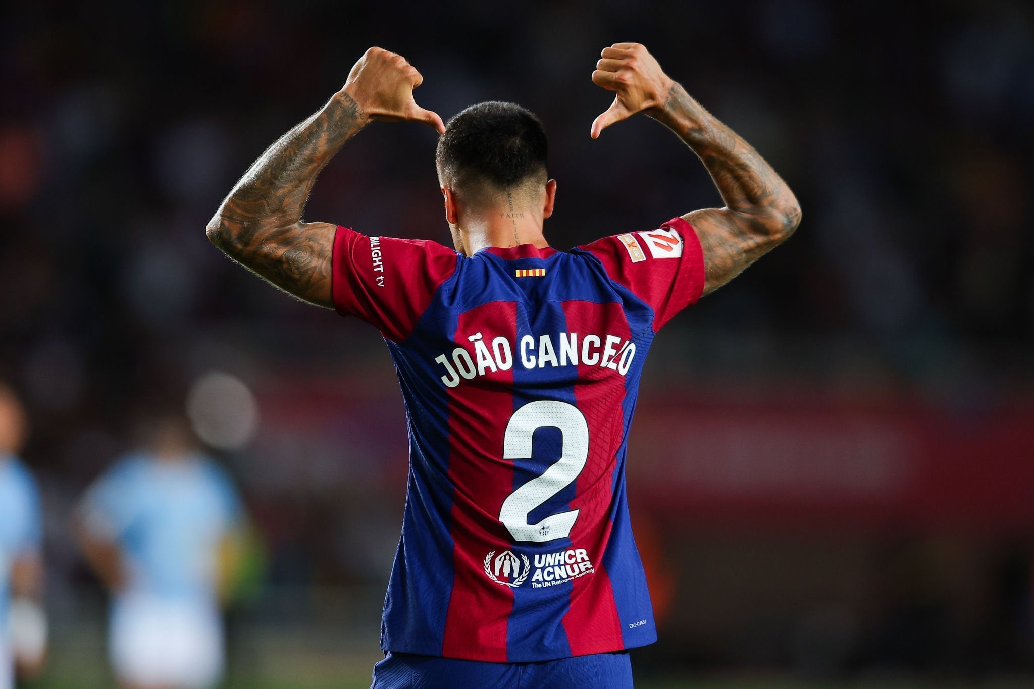 Joao Cancelo, autor del gol de la victoria del Barcelona