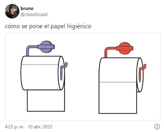 Cómo colocar correctamente el papel higiénico.