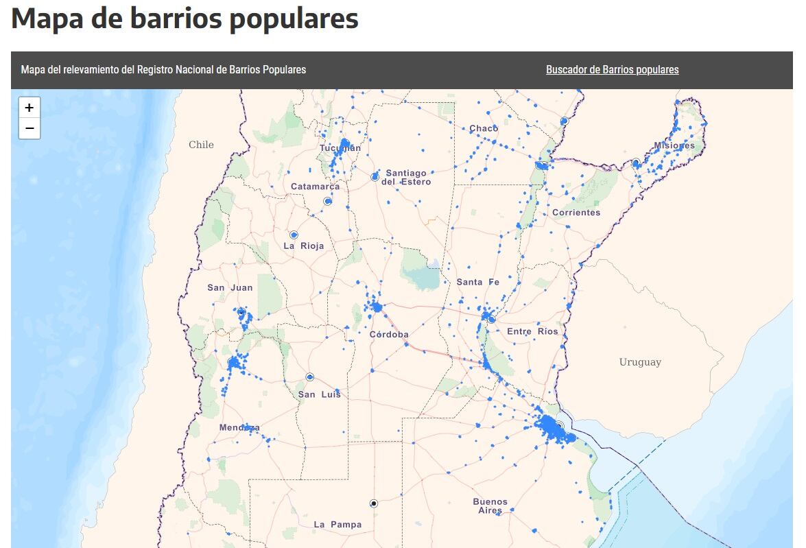 Mapa de barrios populares - Renabap