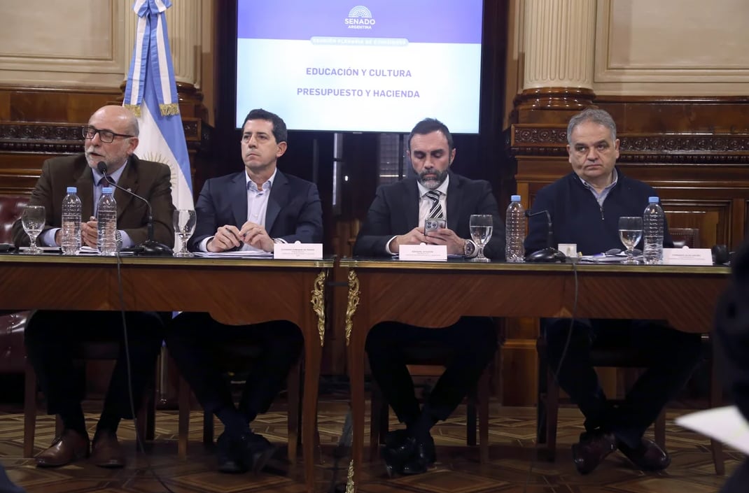 Reunión plenaria de las comisiones de Coparticipación Federal de Impuestos y de Presupuesto y Hacienda del Senado de la Nación. Foto: NA