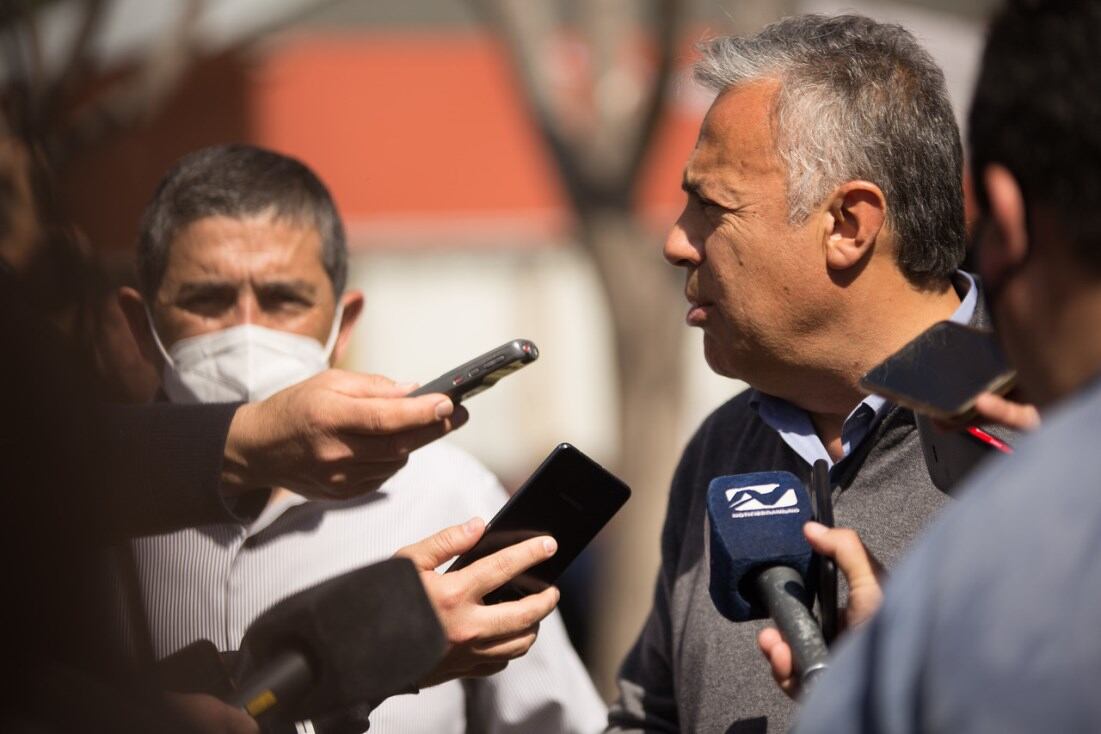 Alfreo Cornejo y a su lado el intendente Walther Marcolini.