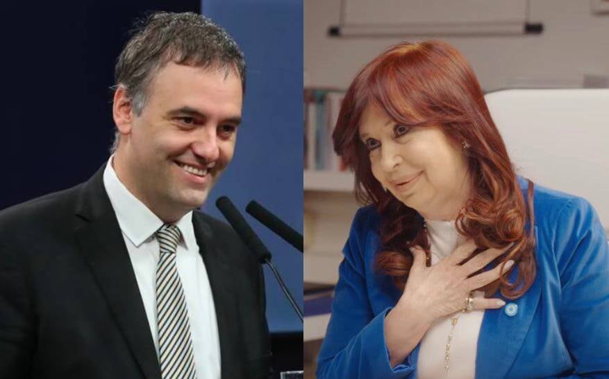 Manuel Adorni y Cristina Kirchner.