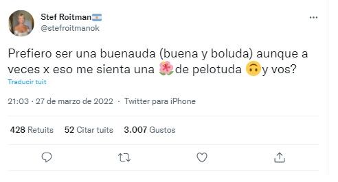 Stefi Roitman y tuit filoso que llamó la atención de todos