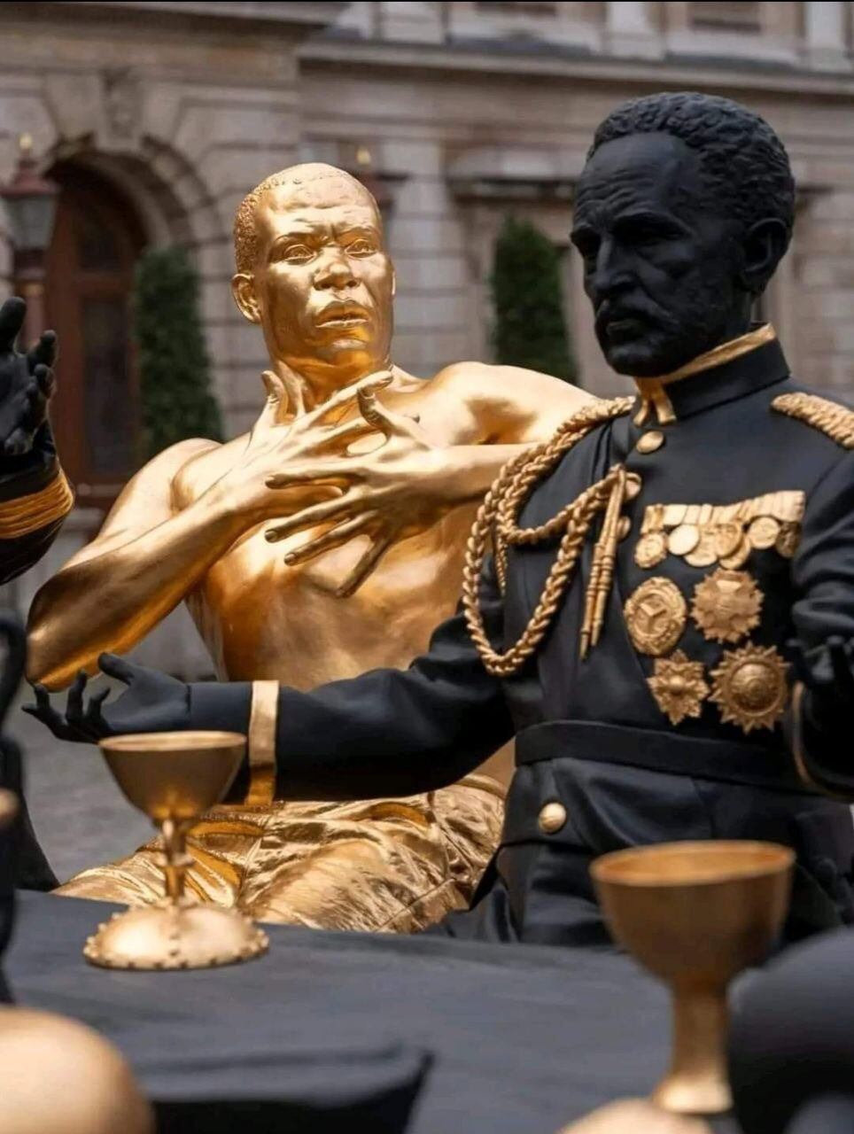 En gran medida, la pieza artística realizada en bronce -donde destacan los colores negro y dorado- propone una reivindicación de figuras que la historia pasó por alto por su color de piel.
Foto: Gentileza Redes.