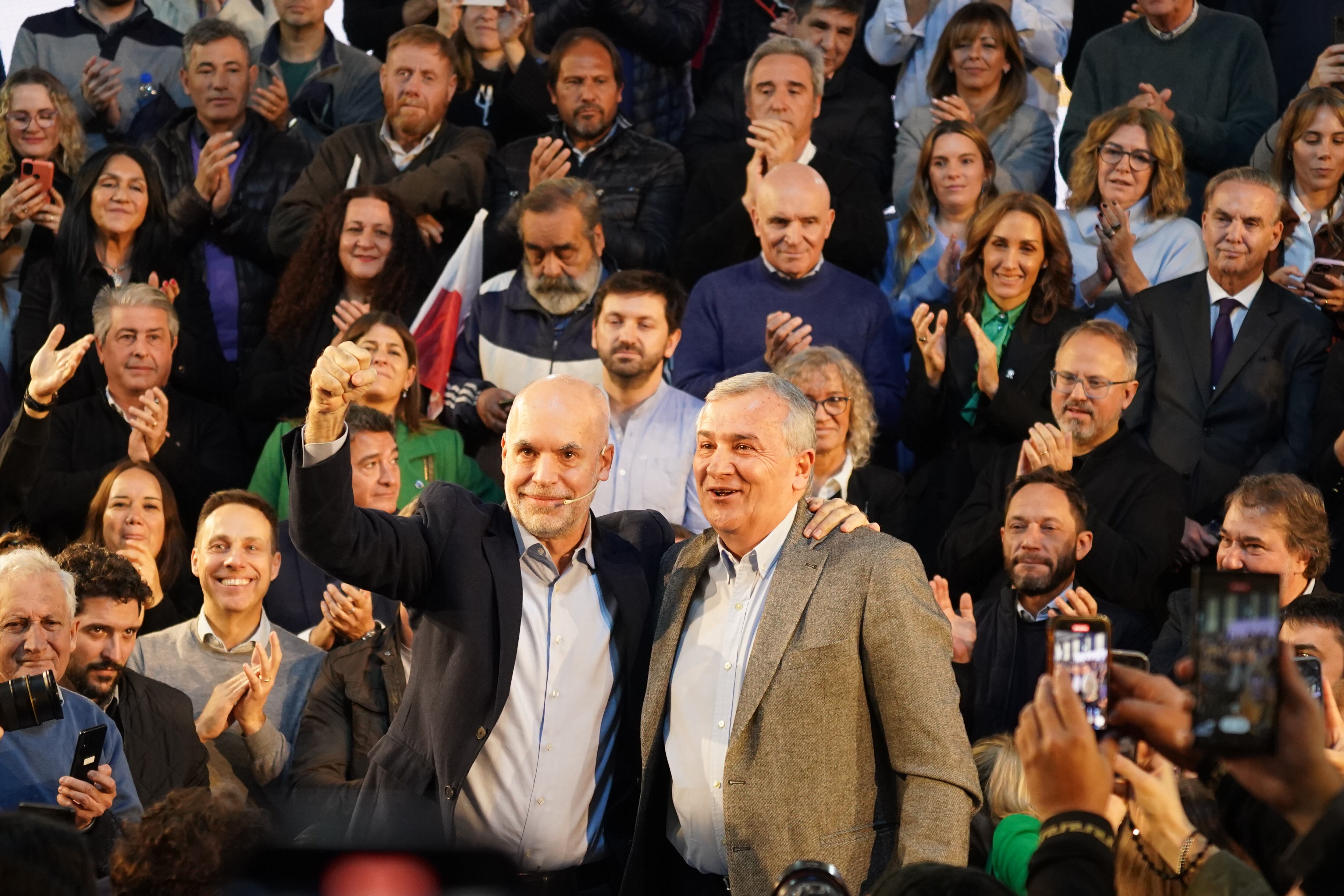 Acto de Horacio Rodriguez Larreta junto a Diego Santilli y Gerardo Morales en Tres de Febrero. 27.06.2023 Foto Maxi Failla