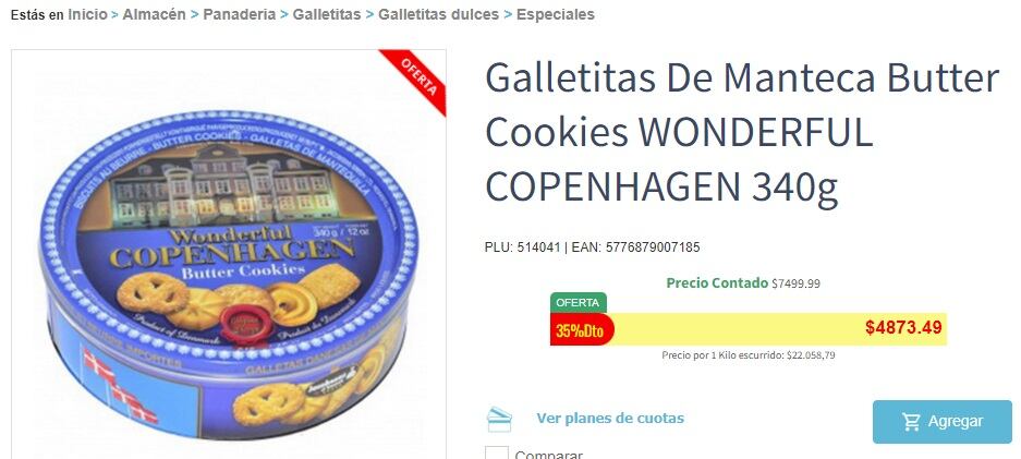 Lata de galletitas importadas Wonderful Copenhagen en COTO