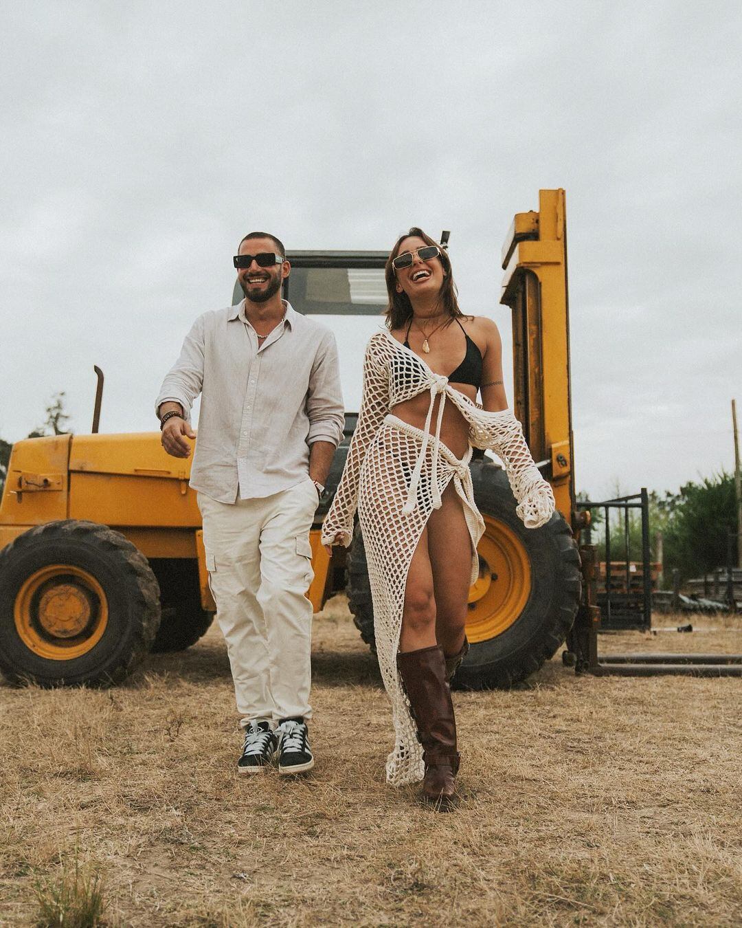 Nico Occhiato y Flor Jazmín Peña, en Uruguay el fin de semana. (Instagram Nico Occhiato)