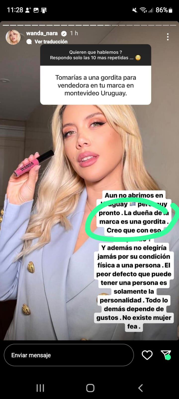 El comentario de Wanda Nara sobre las "gorditas"