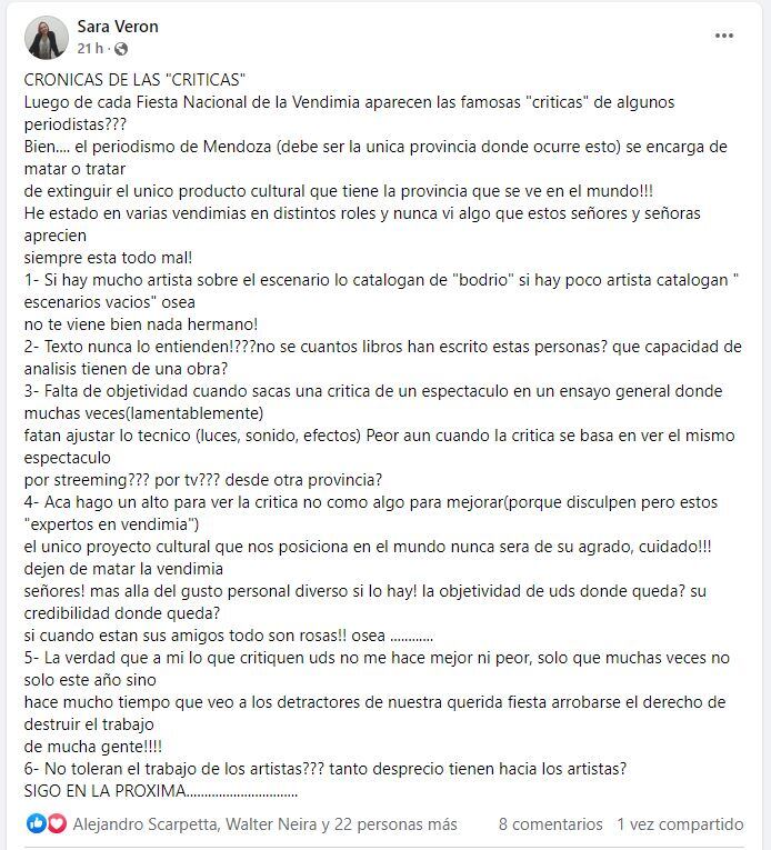 La productora ejecutiva de la fiesta "Juglares de Vendimia" rechazó las críticas.