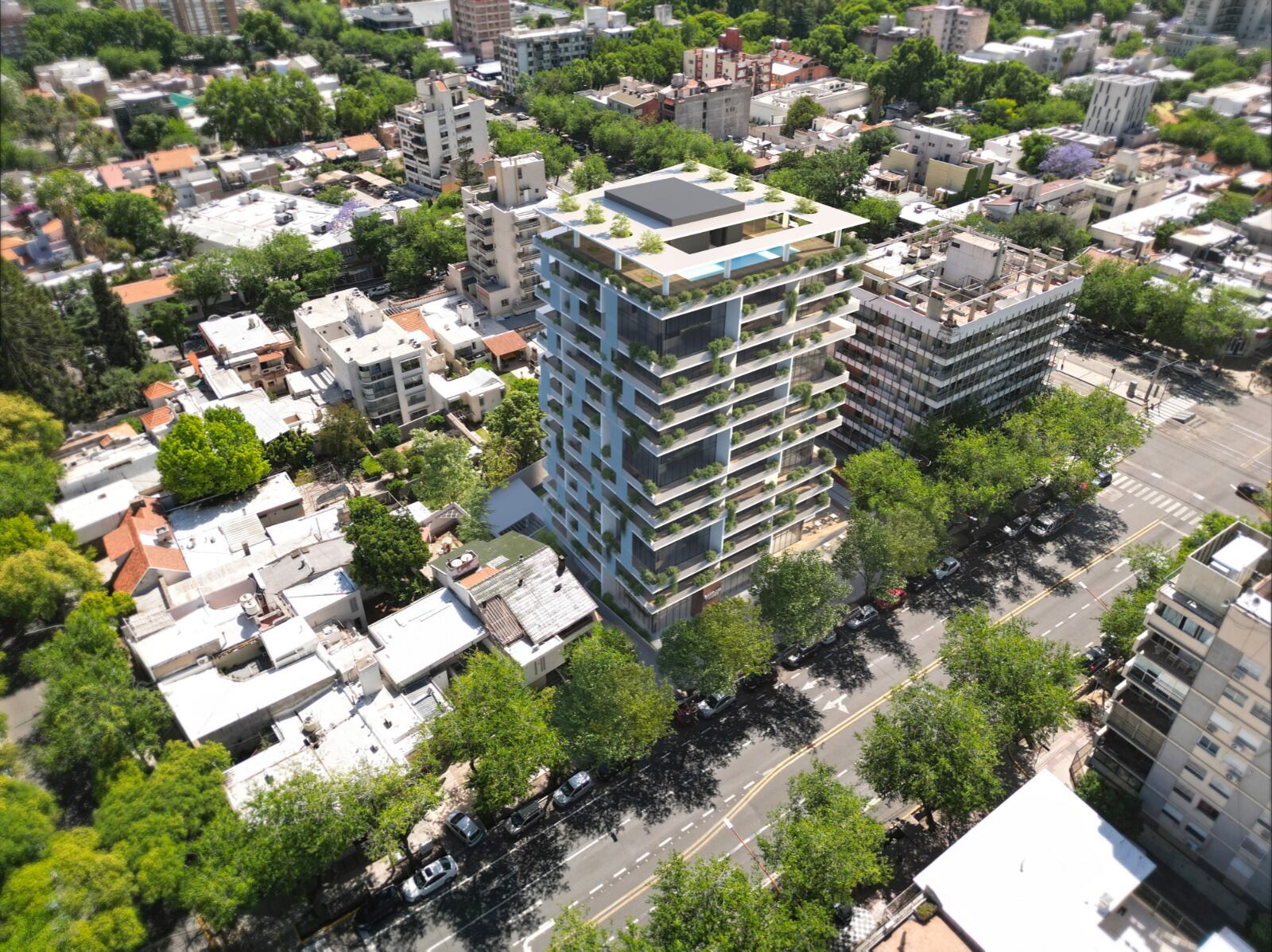 Edificio sobre avenida Emilio Civit