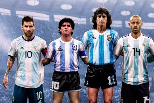 Lionel Messi, Diego Maradona, Mario Kempes y Javier Mascherano, en una parte del montaje que armó la cuenta de Instagram de la Fifa. (Captura de imagen)