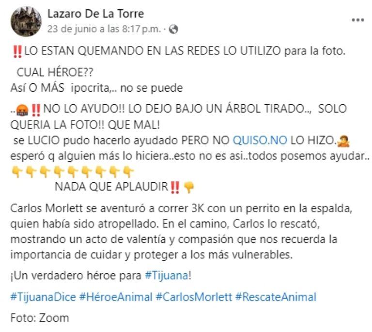 El deportista Carlos Morlett fue acusado de “solo querer tomarse una foto con el animal” / Foto X