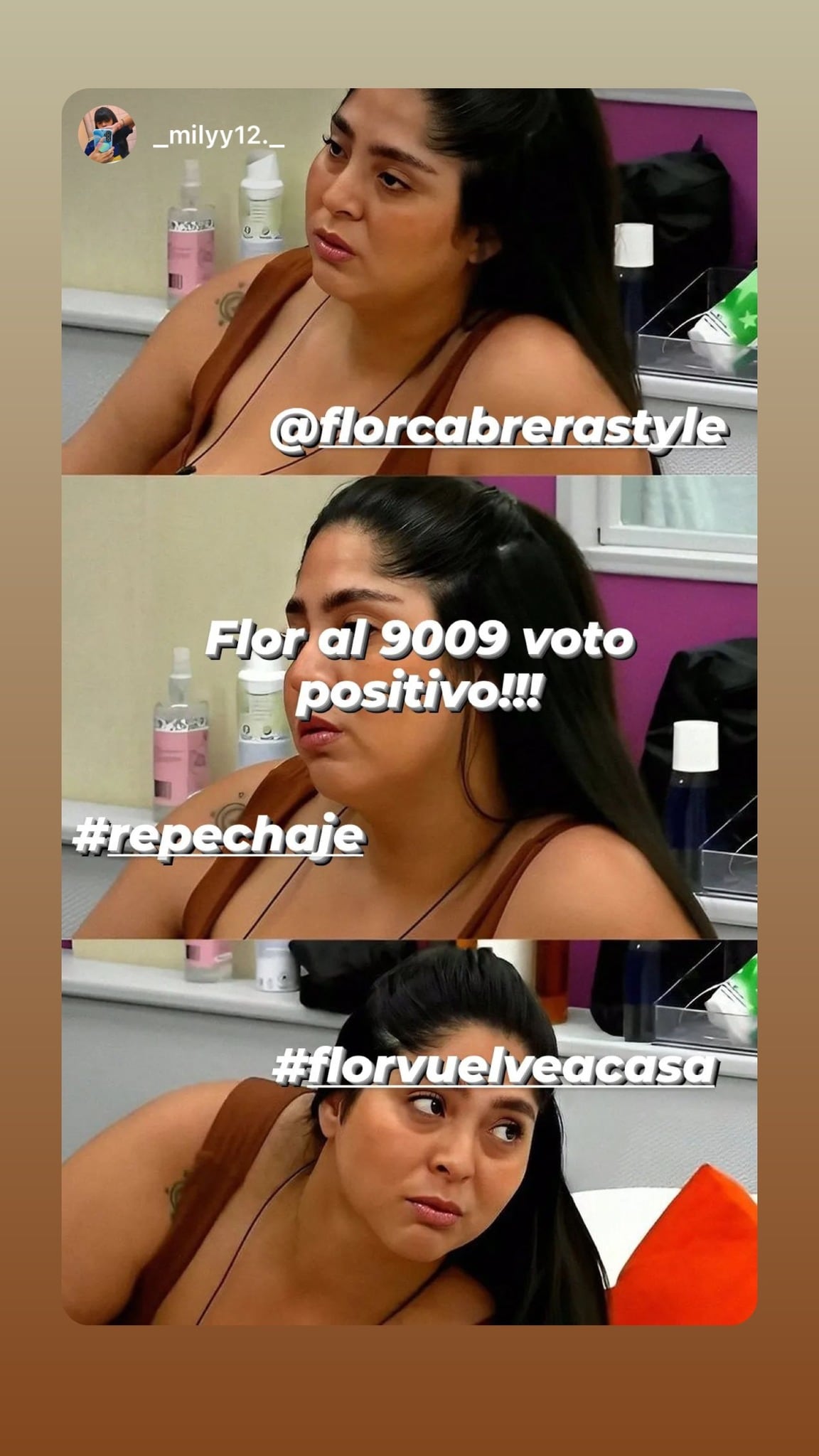 La campaña de Flor Cabrera para reingresar a Gran Hermano.