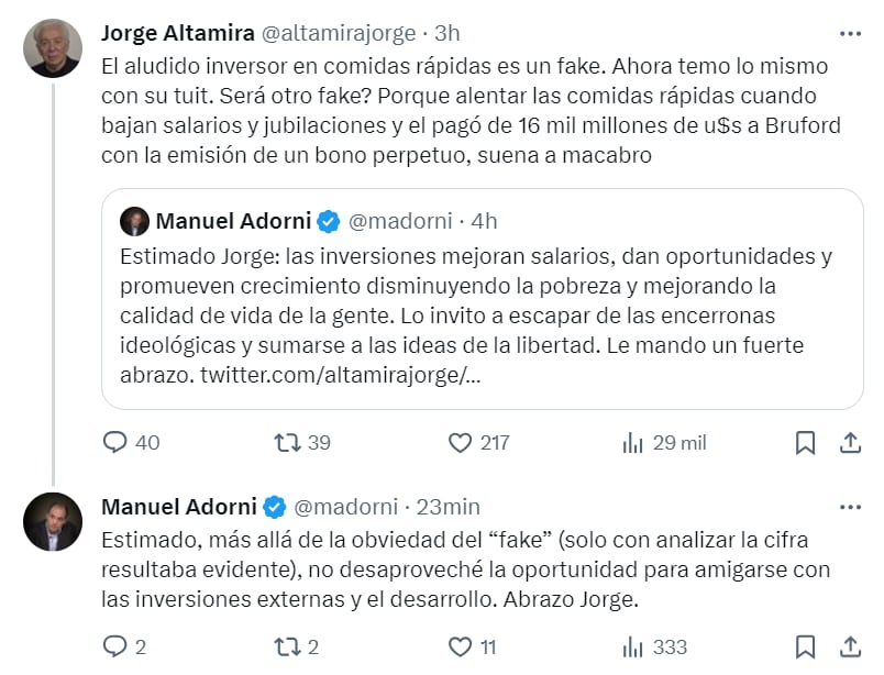 La pelea entre Adorni y un dirigente del Polo Obrero - X