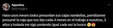 El tuit se hizo viral luego de mostrar el contenido de la caja.