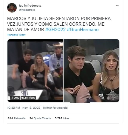 Los fans de Gran Hermano quieren que Julieta y Marcos estén juntos